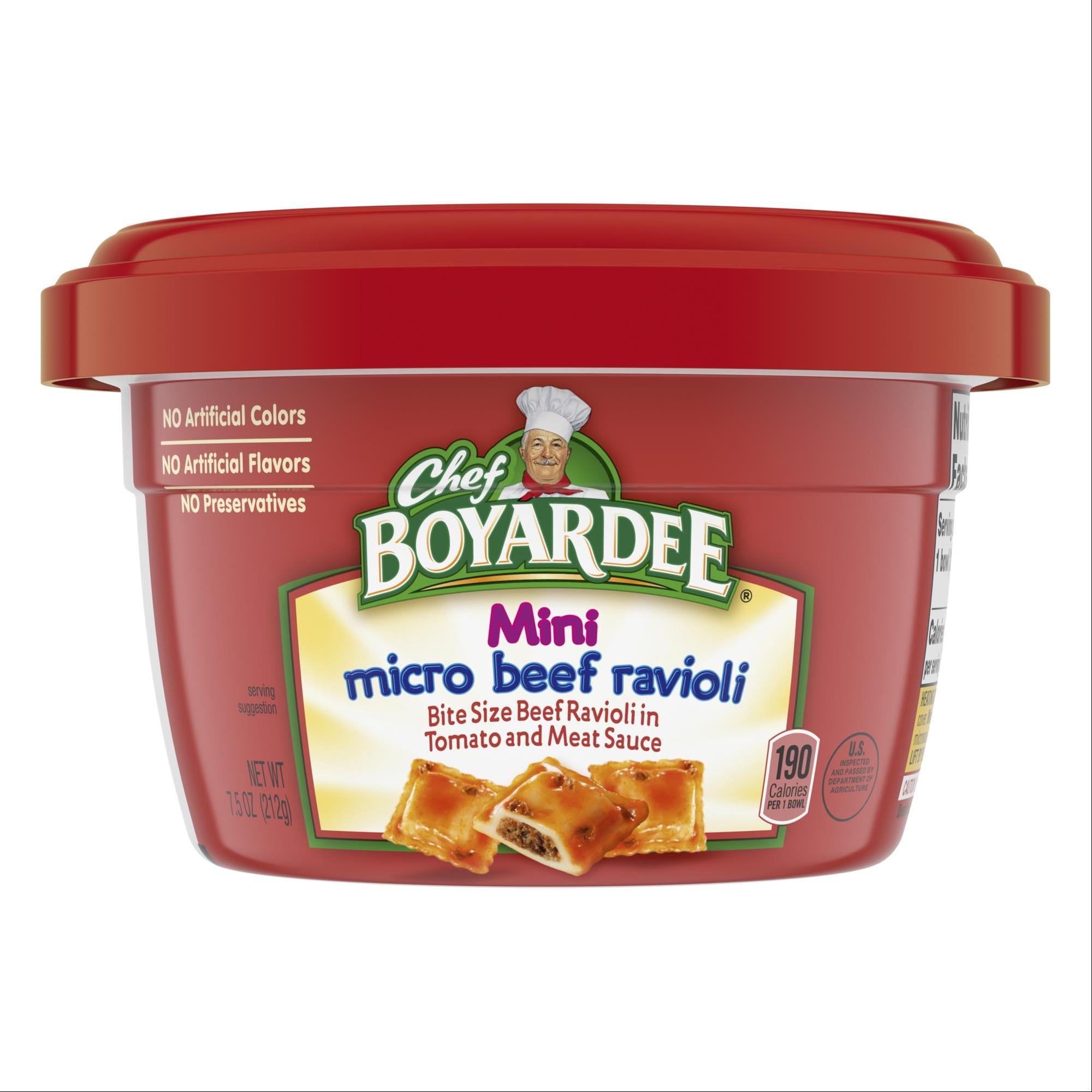 Chef Boyardee Mini Micro Beef Ravioli, 7.5 oz - Walmart.com