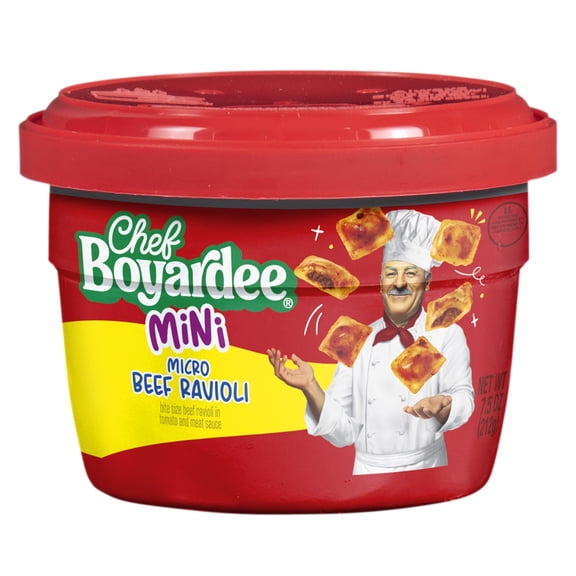 Chef Boyardee Mini Micro Beef Ravioli in Tomato and Meat Sauce, Microwavable Meal, 7.5 oz. Bowl