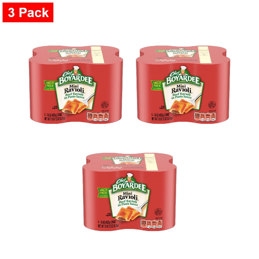 Chef Boyardee Mini Ravioli 4-15 oz - 3 Pack