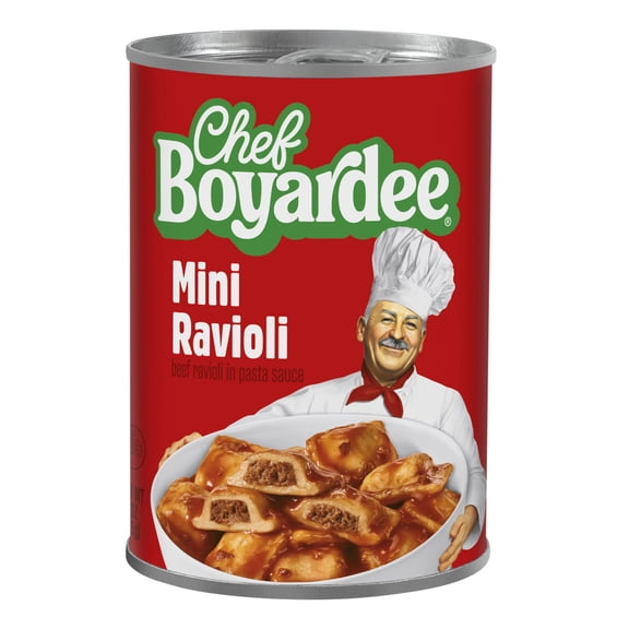 Chef Boyardee Mini Ravioli, Beef Ravioli in Pasta Sauce, Ready-to-Eat Meal, 15 oz. Can