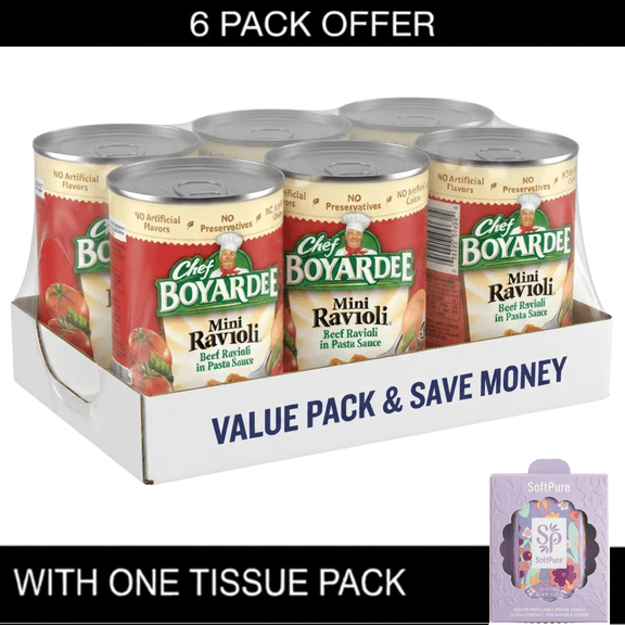Chef Boyardee Mini Ravioli, Beef Ravioli in Pasta Sauce, Ready-to-Eat Meal, 15 oz. Cans