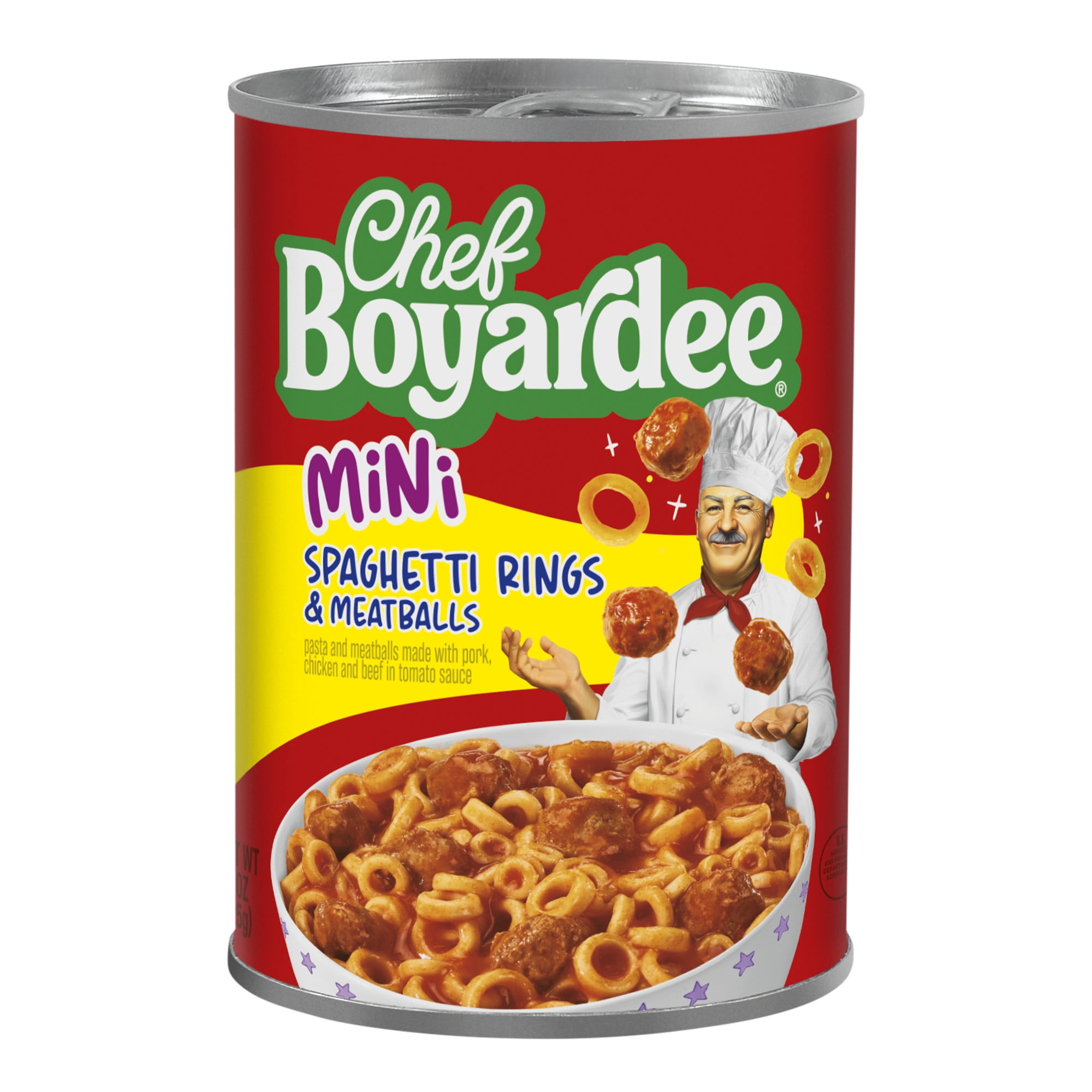 Chef Boyardee Mini Spaghetti Rings and Meatballs in Tomato Sauce, Ready-to-Eat Meal, 15 oz. Can