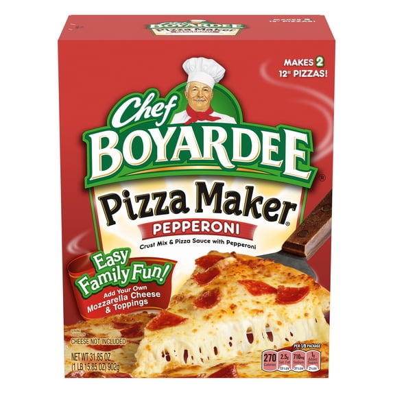 Chef Boyardee Pepperoni Pizza Maker, Crust Mix and Pizza Sauce Meal Kit, 31.85 oz.