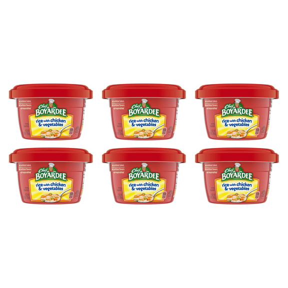 Chef Boyardee Rice with Chicken and Vegetables, Microwavable Bowl, 7.25 oz (Pack of 6)