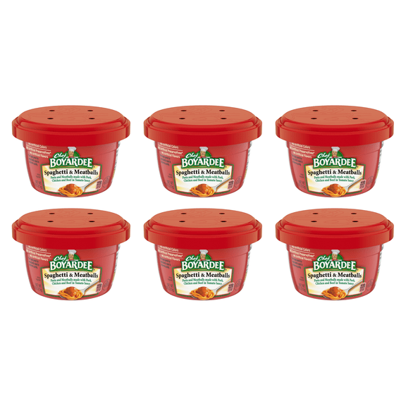 Chef Boyardee Spaghetti and Meatballs, Microwave Pasta, 7.5 oz Bowl (Pack of 6)