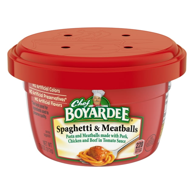 Chef Boyardee Beef Meatballs & Spaghetti, Quick Microwave Pasta Meal, 7