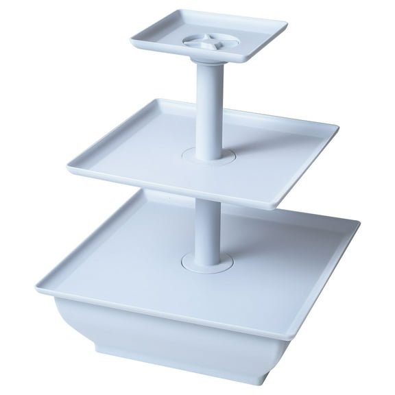 Chef Buddy 3-Tier Square Cupcake Stand, White