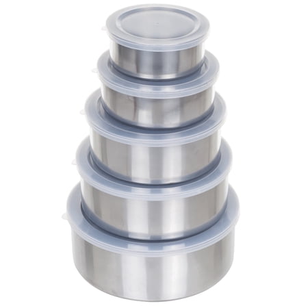 Chef Buddy Stainless Steel Mixing Bowl Set with Lids 5 Piece