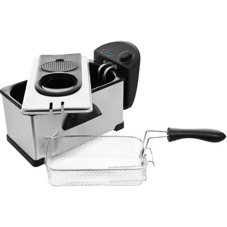 Chef Buddy Electric 3.20 Quart Deep Fryer, Stainless Steel