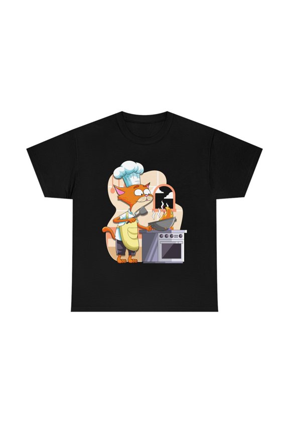 Chef Cat T-shirt, Mouse Cat Shirt, Cat Lover Cook T-shirt