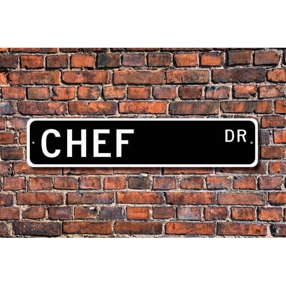 Chef Chef Gift Chef sign Chef decor Gift for Chef Restaurant worker Cook Kitchen staff Metal Aluminum Sign - Size: 16 x 4 Inches