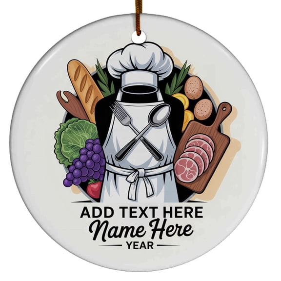 Chef Christmas Ornaments 2025, Master Chef Christmas Ornament Gift for Men Women, Customized Text/Year & Name Santa's Favorite Chef Christmas Ornament
