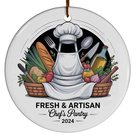 Chef Christmas Ornaments 2025, Master Chef Christmas Ornament Gift for Men Women, Customized Text/Year & Name Santa's Favorite Chef Christmas Ornament