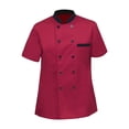 thumbnail image 1 of Chef Clothes Breathable Cotton Sweat Absorption Skin Friendly for Pub Waiter Red, 1 of 8