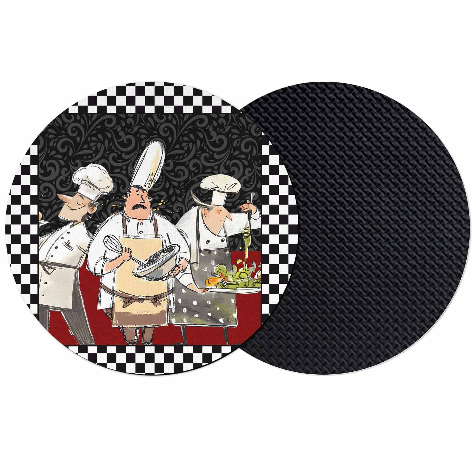 Chef Coasters Set of 2, Absorbent Coasters for Drinks, Cartoon Cute ...