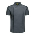 thumbnail image 1 of Chef Coat Jacket Short Sleeve Breathable Workwear Apparel Top Unisex Uniform for Gray XXXL, 1 of 8