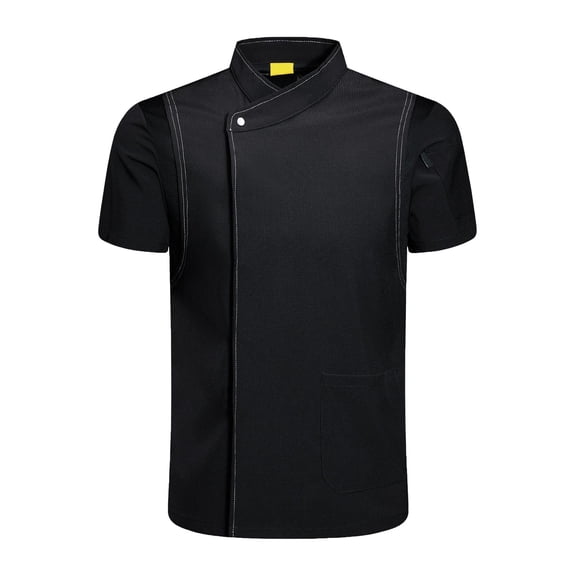 Chef Coat Jacket Short Sleeve Breathable Workwear Apparel Top Unisex Uniform for