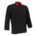 thumbnail image 1 of Chef Coat Jacket Unisex Uniform Kitchen Cooking Classic Design - Black 2XL, 1 of 10