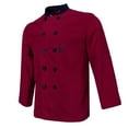 thumbnail image 1 of Chef Coat Jacket Unisex Uniform Kitchen Cooking Classic Design - Red M, 1 of 10