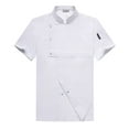 thumbnail image 1 of Chef Coat Lightweight Chef Jackets Unisex Chef Jacket Breathable Solid Restaurant Kitchen Chef Uniform,Z04-White,XXXL, 1 of 4