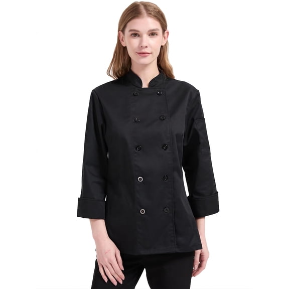 Chef Coat Long Sleeve Chef Jacket Double Breasted Chef Clothes Uniform for Kitchen,Restaurant,Bakery