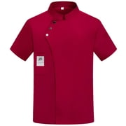 Chef Coat Men And Women Short Sleeve Chef Jacket Cook Shirt Unisex Work Uniform For Kitchen,Restaurant,Bakery