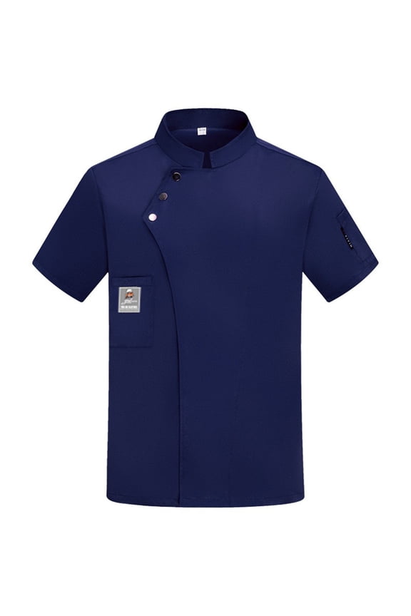 Chef Coat Short Sleeve For Men Lightweight Chef Jacket Single Breasted Chef Clothes Uniform for Kitchen,Restaurant
