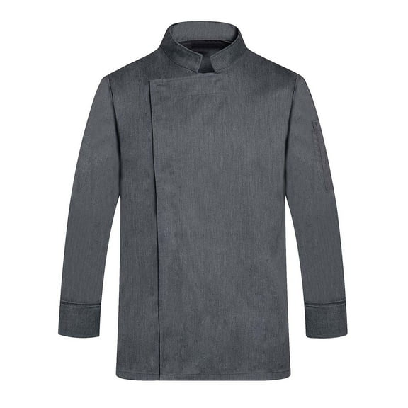 Chef Coat White Unisex Chef Jacket Long Sleeve Breathable Button Down Restaurant Kitchen Cooking Chef Uniform,Z03-Grey,M