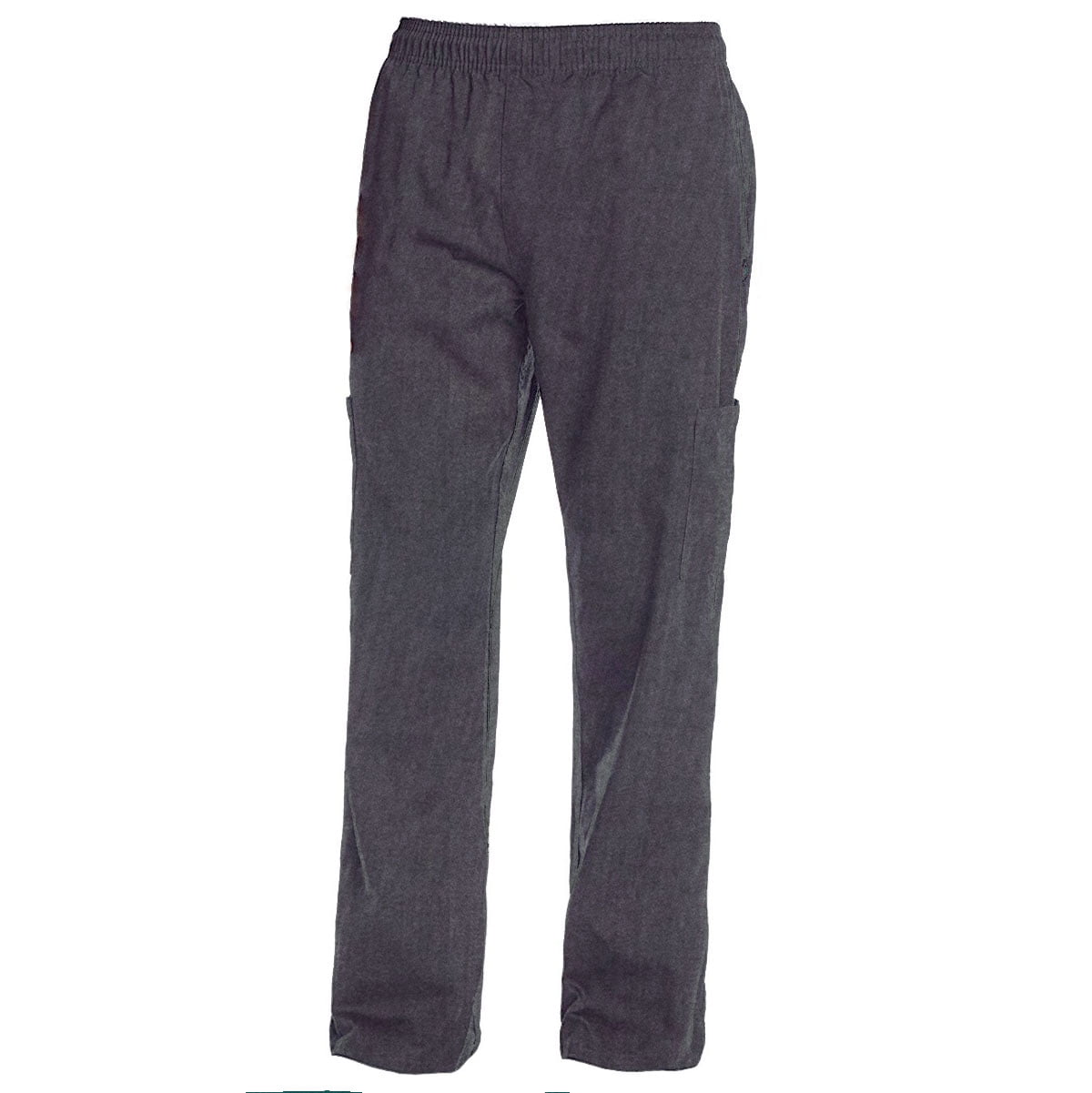 Chef Code Baggy Chef Pants with Cargo Pockets, Elastic Waist, Charcoal