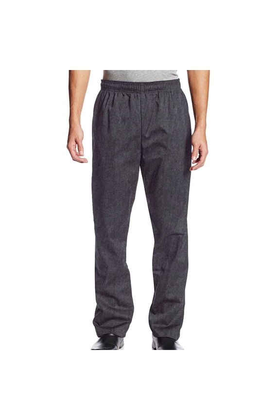 Baggy Chef Pants with Wide 2" Elastic Waistband, Charcoal, M