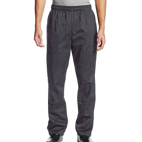 Chef Code Baggy Chef Pants with Wide 2" Elastic Waistband, Charcoal, S