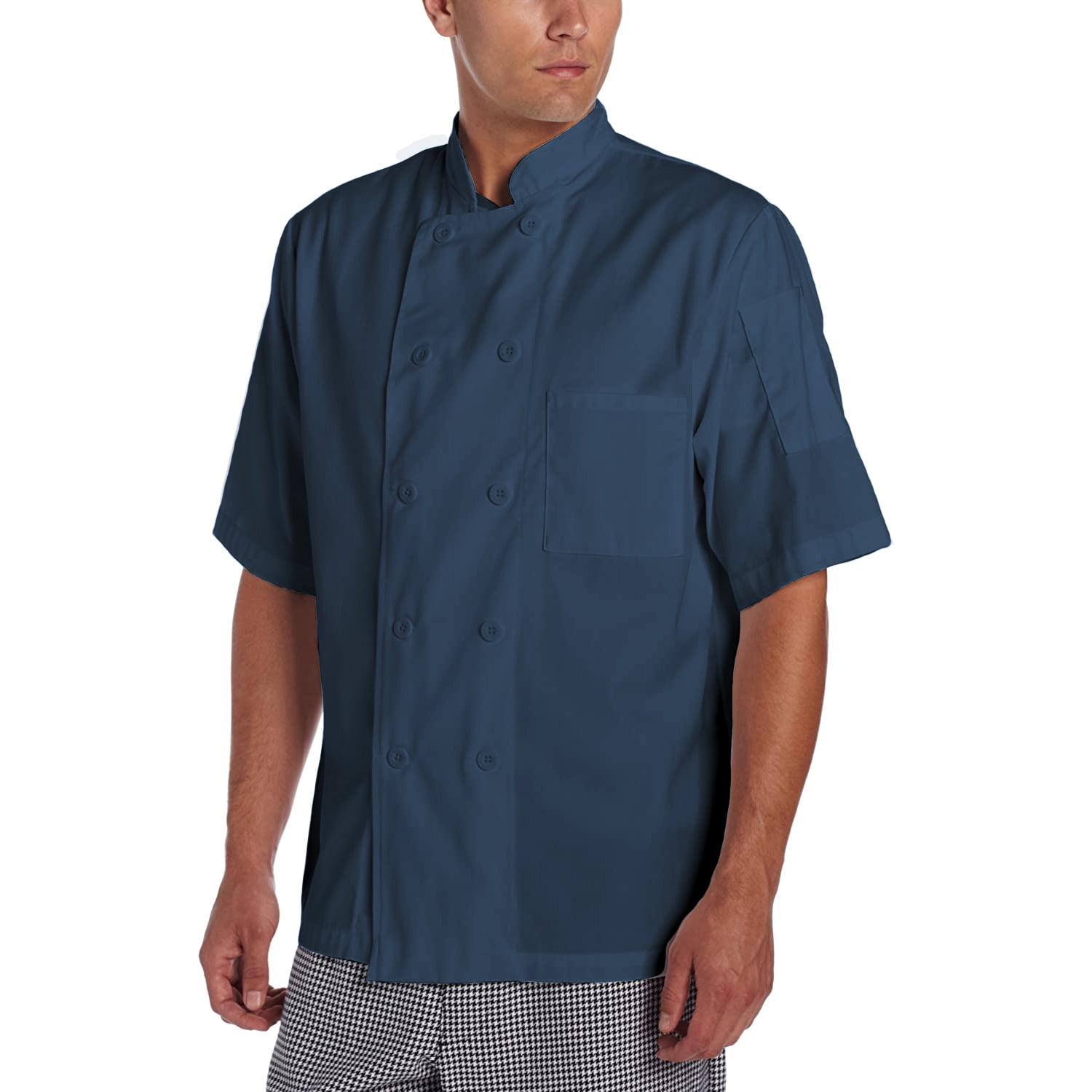 Chef Code Basic Short Sleeve Chef Coat with Pearl Buttons, Chef Jacket