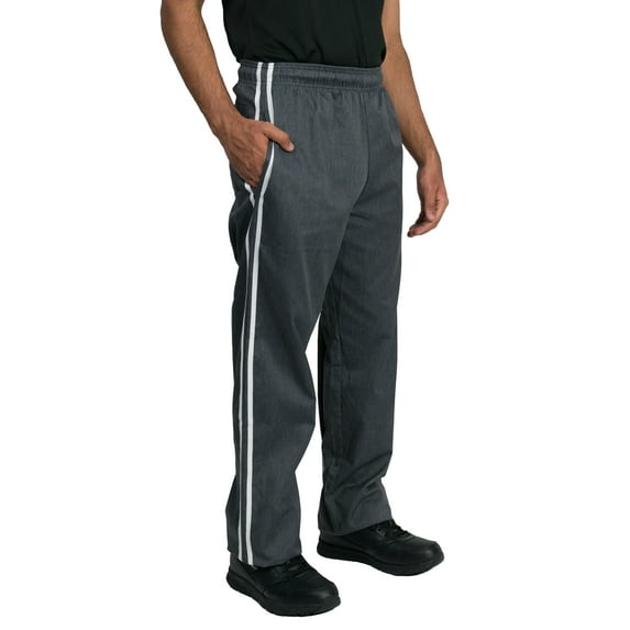 Chef Code Classic Baggy Chef Pants with Elastic Waist and Drawstring, Charcoal, 4XL