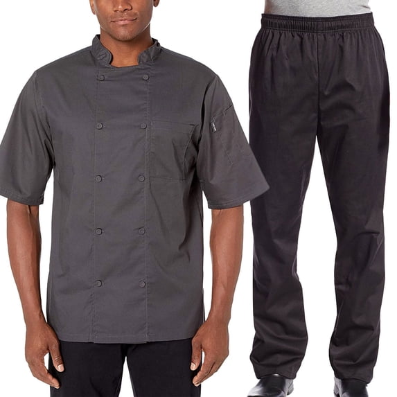 Chef Code Combo Pack, Cool Breeze Chef Coat and Elastic Waist Chef Pants