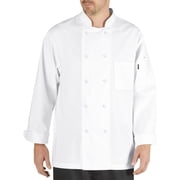 Chef Code Cool Breeze Chef Coat with Long-Sleeves and Mesh Vent Inlay, White, L