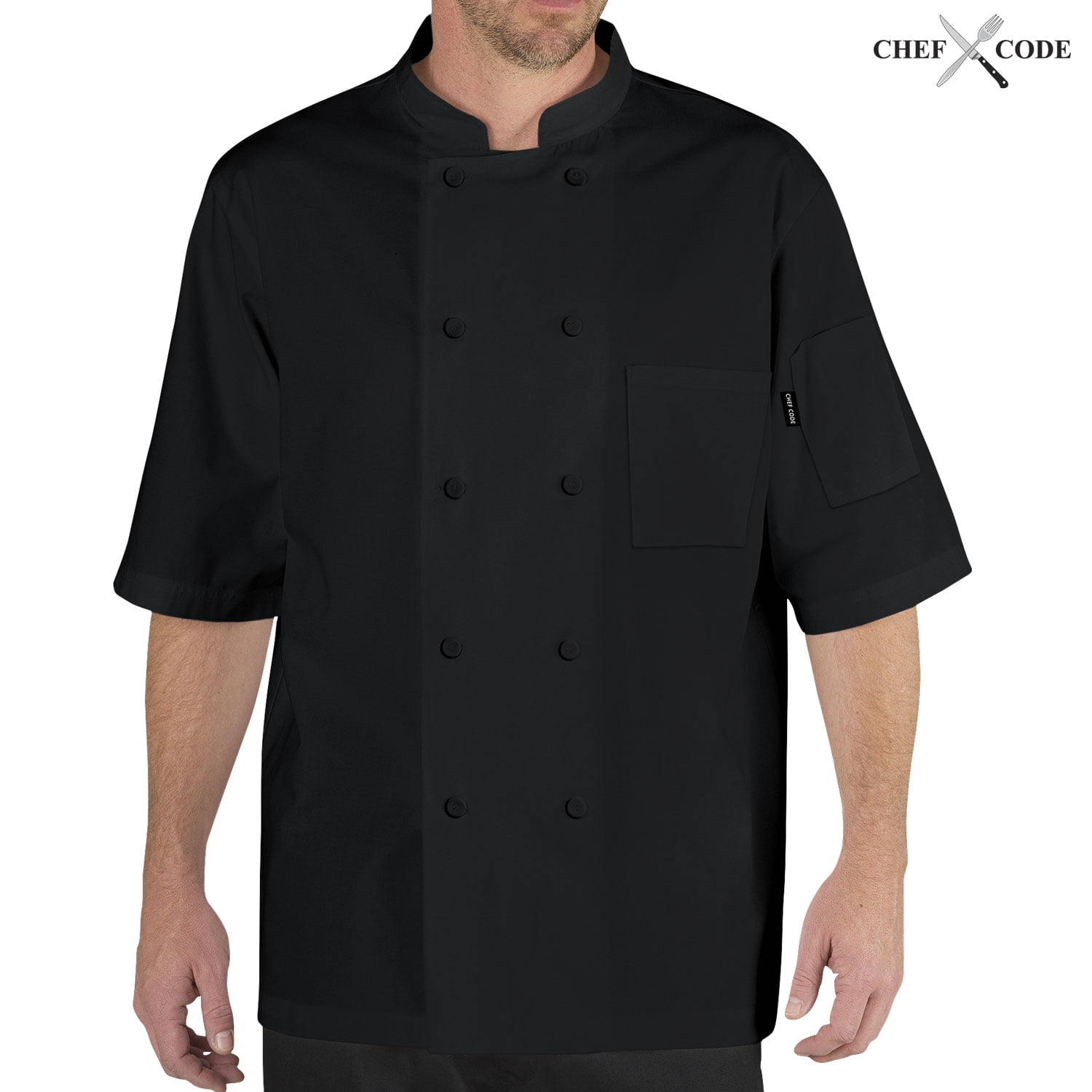 Chef Code 2-Pack Short Sleeve Chef Coats With Mesh Vent Inlay - Professional Kitchen Wear