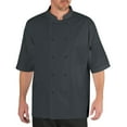 thumbnail image 1 of Chef Code Cool Breeze Chef Coat with Short-Sleeves and Mesh Vent Inlay, Charcoal, S, 1 of 2