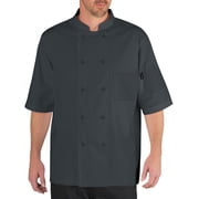 Chef Code Cool Breeze Chef Coat with Short-Sleeves and Mesh Vent Inlay, Charcoal, X-Large