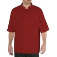 thumbnail image 1 of Chef Code Cool Breeze Chef Coat with Short-Sleeves and Mesh Vent Inlay, Red, Large, 1 of 3