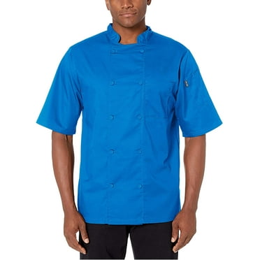 Chef Code Cool Breeze Chef Coat with Short-Sleeves and Mesh Vent Inlay, Royal, X-Large