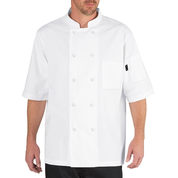 Chef Code Cool Breeze Chef Coat with Short-Sleeves and Mesh Vent Inlay, White, 4XL