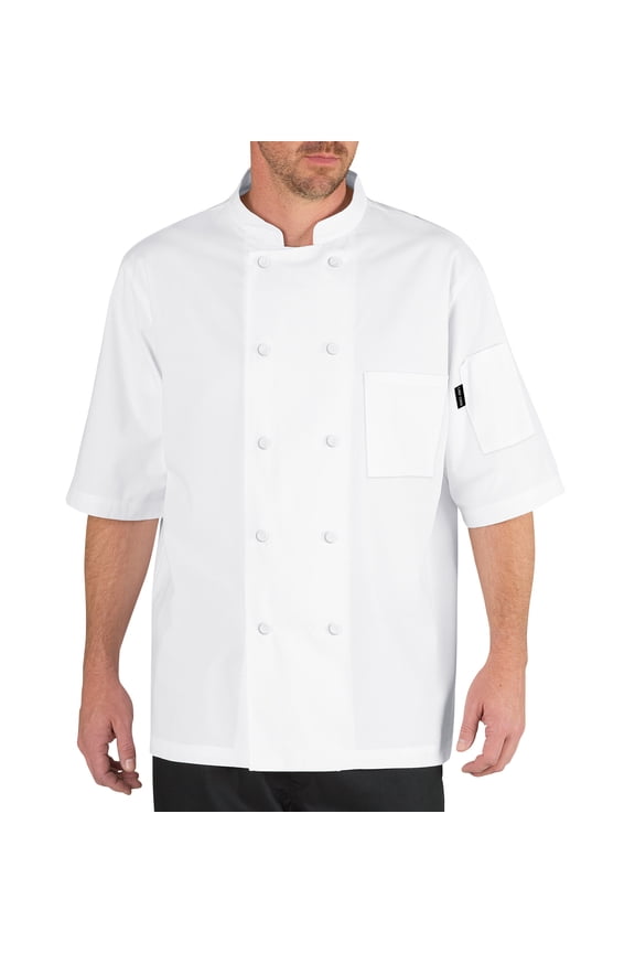 Cool Breeze Chef Coat with Short-Sleeves and Mesh Vent Inlay