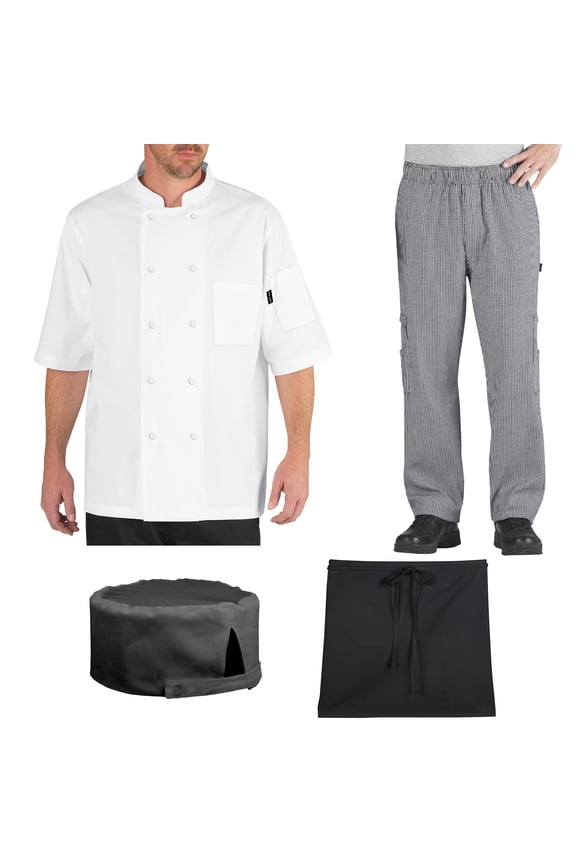 Culinary Student Bundle Cool Breeze Chef Coat, Pants, Hat & Apron
