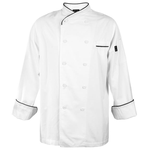 Chef Code Executive Chef Coat Unisex 100% Egyptian Cotton, White, XL