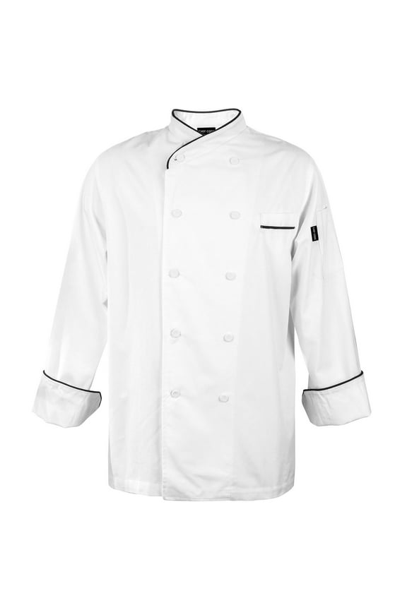 Executive Chef Coat Unisex 100% Egyptian Cotton, White, XL