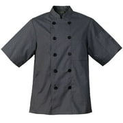 Chef Code Lightweight Ultra Soft Short Sleeve Chef Coat, Charcoal, XS