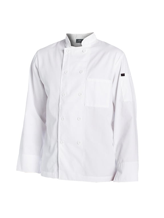 Men's 10 Pearl Button Classic Chef Coat, white, 2x-large
