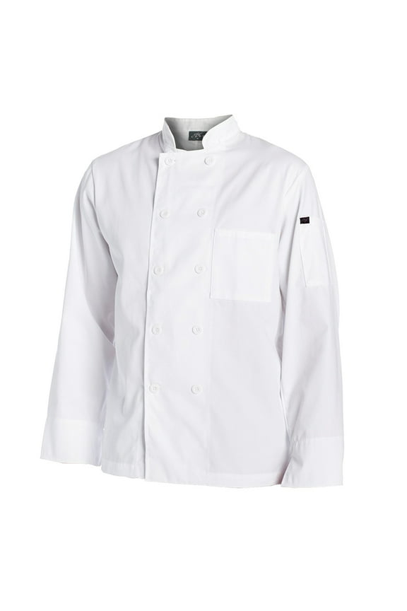Men's 10 Pearl Button Classic Chef Coat, white, 2x-large