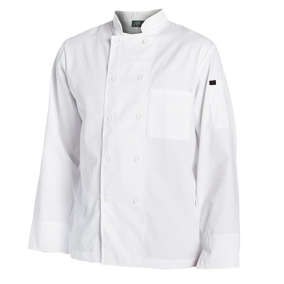 Chef Code Men's 10 Pearl Button Classic Chef Coat, white, x-large