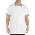 thumbnail image 1 of Chef Code Men’s Work Shirt with Snap Buttons and Chest Pocket, White/Houndstooth, L, 1 of 2